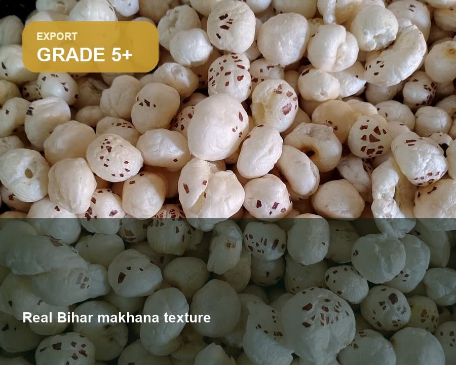 Grade 5+ makhana close-up